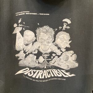 Distractable Podcast Hoodie L Black Pop Culture Grunge Trashed Markiplier Media